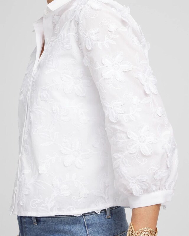 Floral Cotton Voile Collared Shirt - image 4